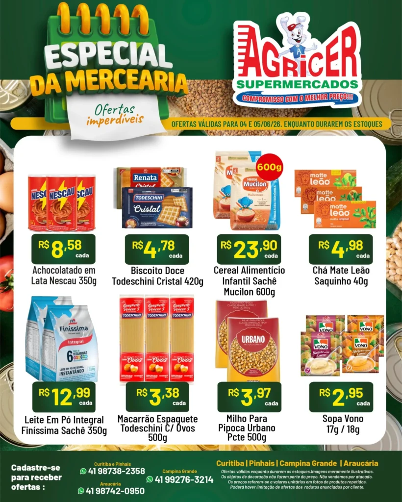 Agricer Supermercados até 05-06-2026 Agricer Supermercados até 05-06-2026