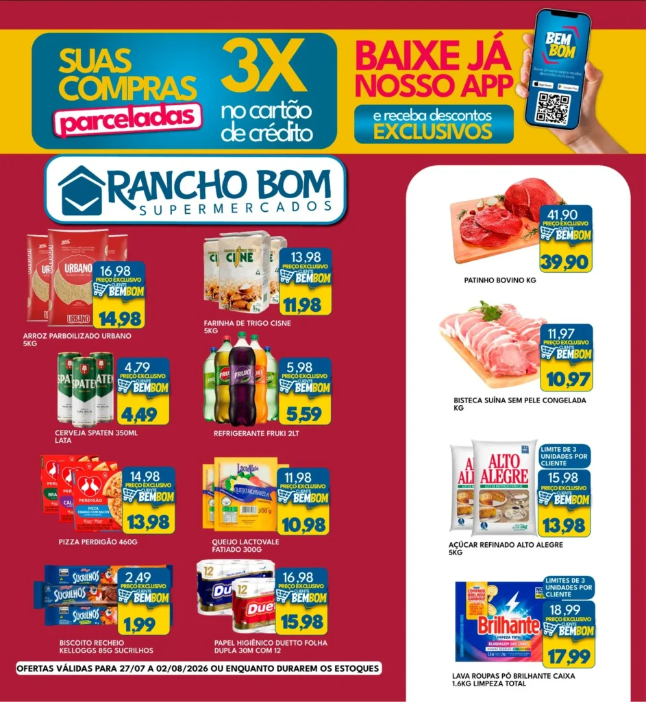 Ofertas Rancho Bom Supermercados – 02/08/2026