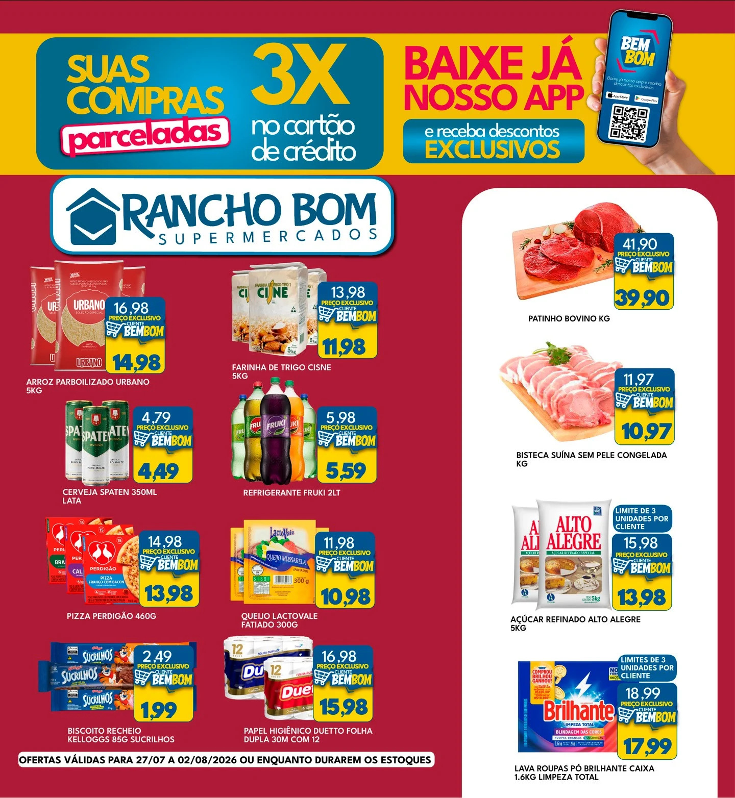 Ofertas Rancho Bom Supermercados – 02/08/2026