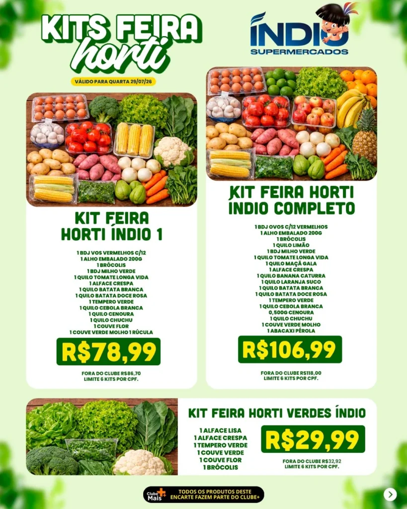 Ofertas Supermercados Índio – 29/07/2026