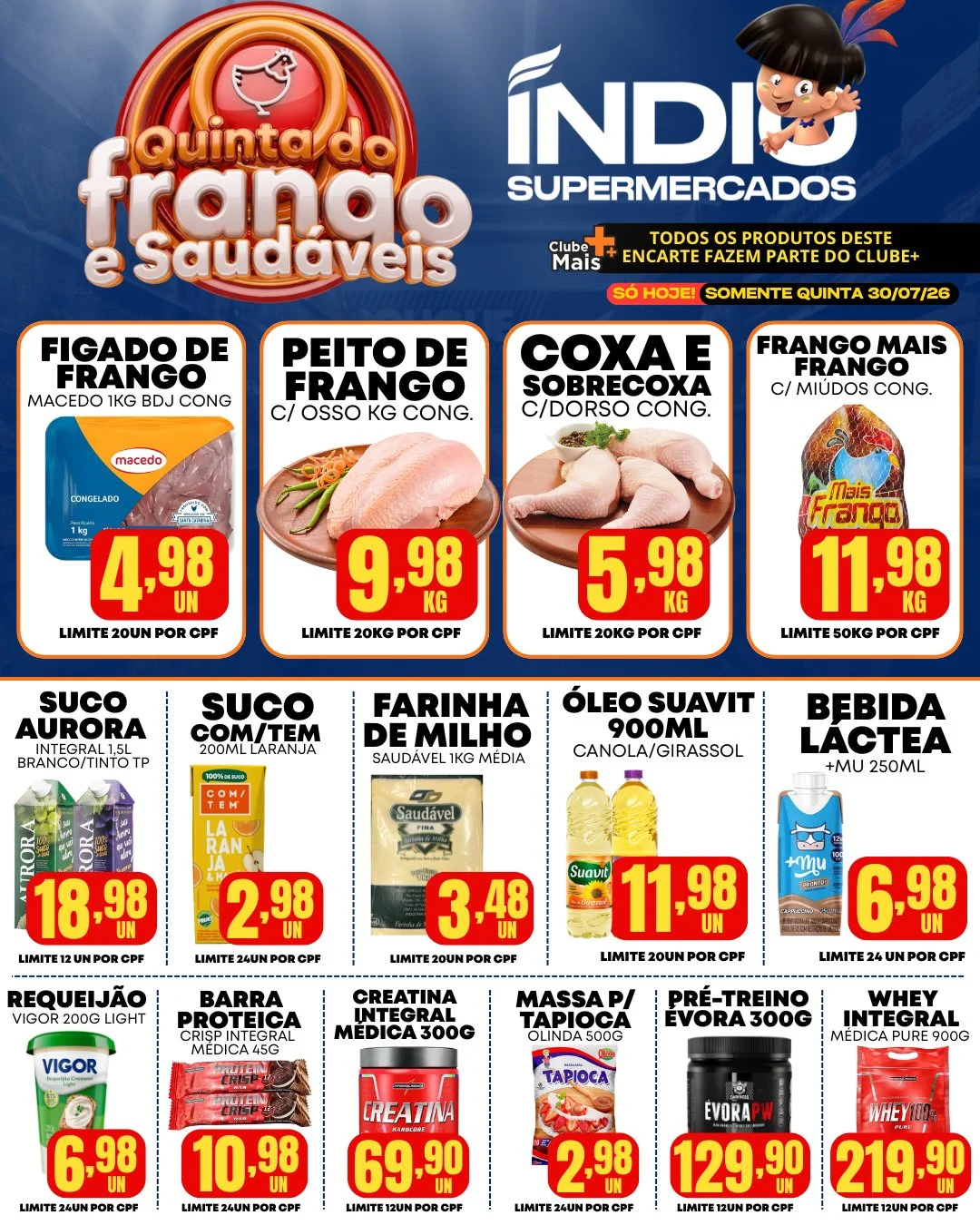 Ofertas Supermercados Índio – 30/07/2026