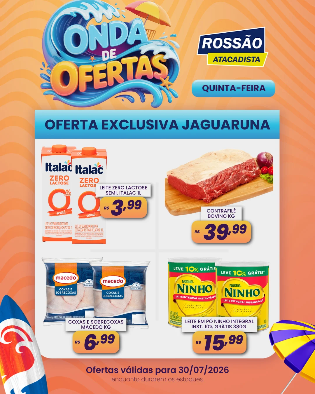 Ofertas Rossão Atacadista – 30/07/2026 Ofertas Rossão Atacadista – 30/07/2026