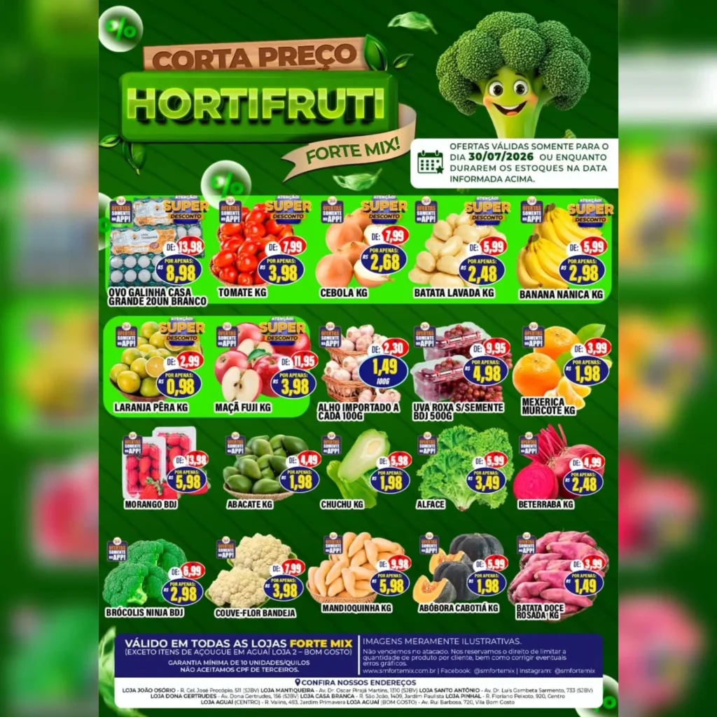 Ofertas Supermercados Forte Mix – 30/07/2026