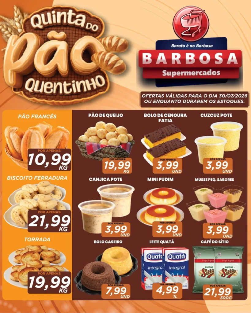 Ofertas SUPERMERCADOS BARBOSA 🛒 – 30/07/2026