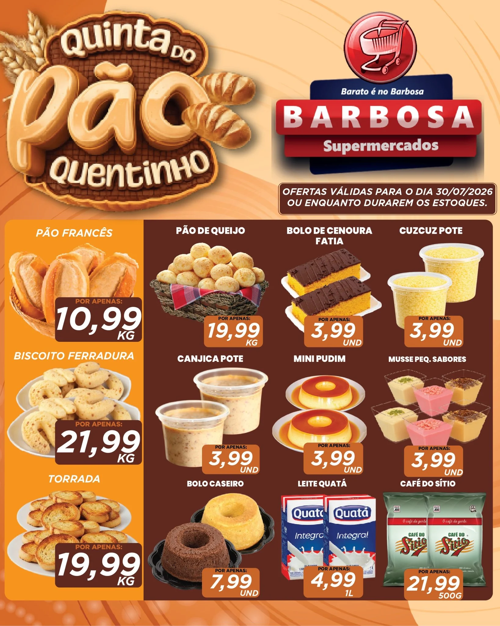 Ofertas SUPERMERCADOS BARBOSA 🛒 – 30/07/2026