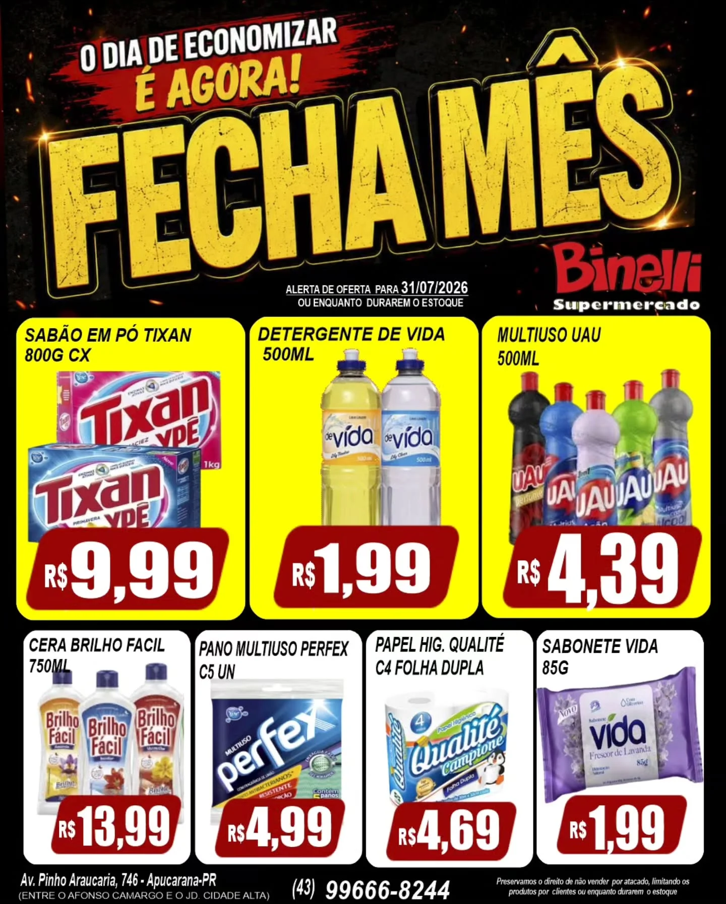 Ofertas Supermercado Binelli – 31/07/2026