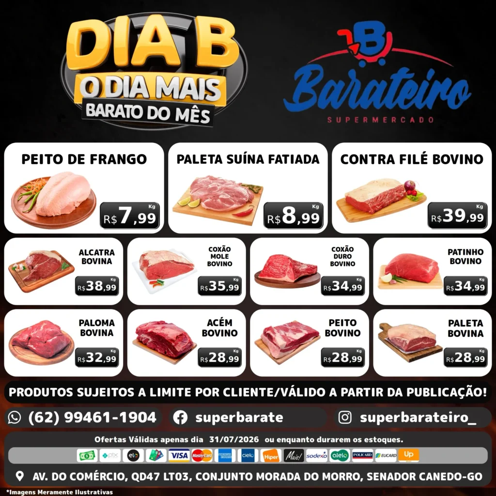 Ofertas Super Barateiro Supermercado – 31/07/2026