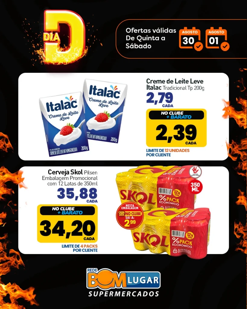 Ofertas Rede Bom Lugar Supermercados – 01/08/2026
