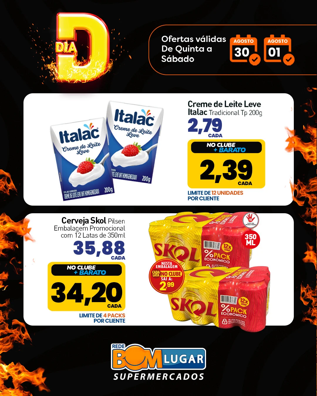 Ofertas Rede Bom Lugar Supermercados – 01/08/2026