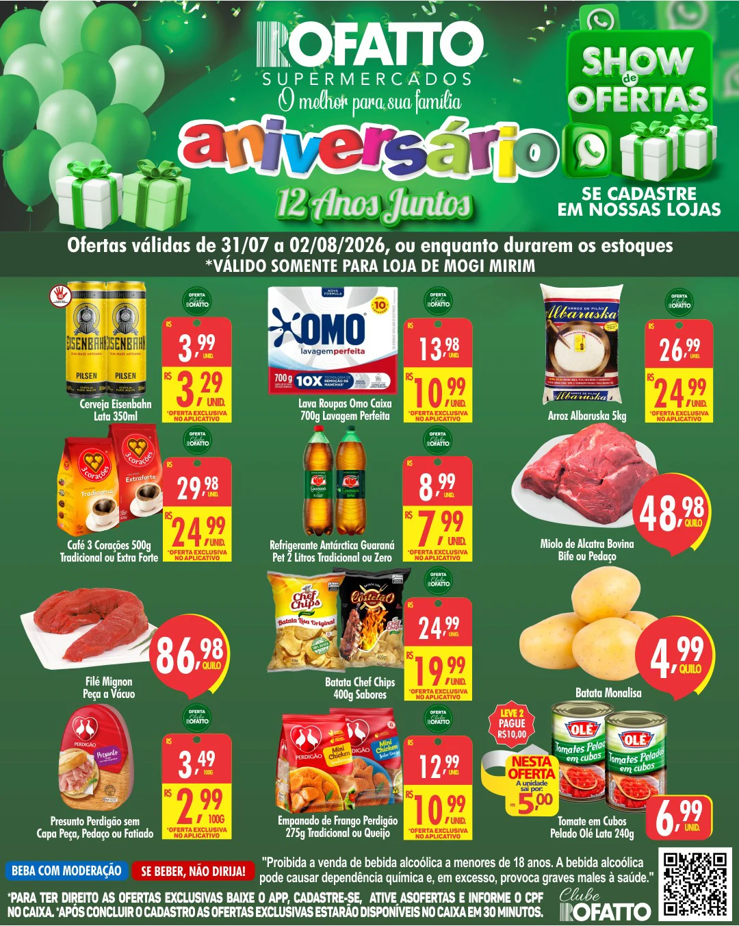 Ofertas Rofatto Supermercados – 02/08/2026