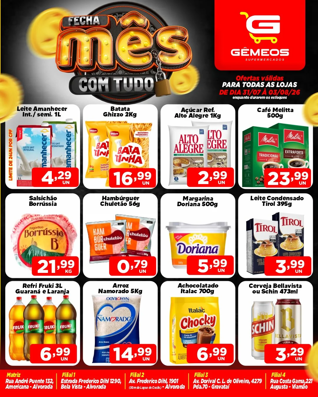 Ofertas Gemeos supermercado – 03/08/2026