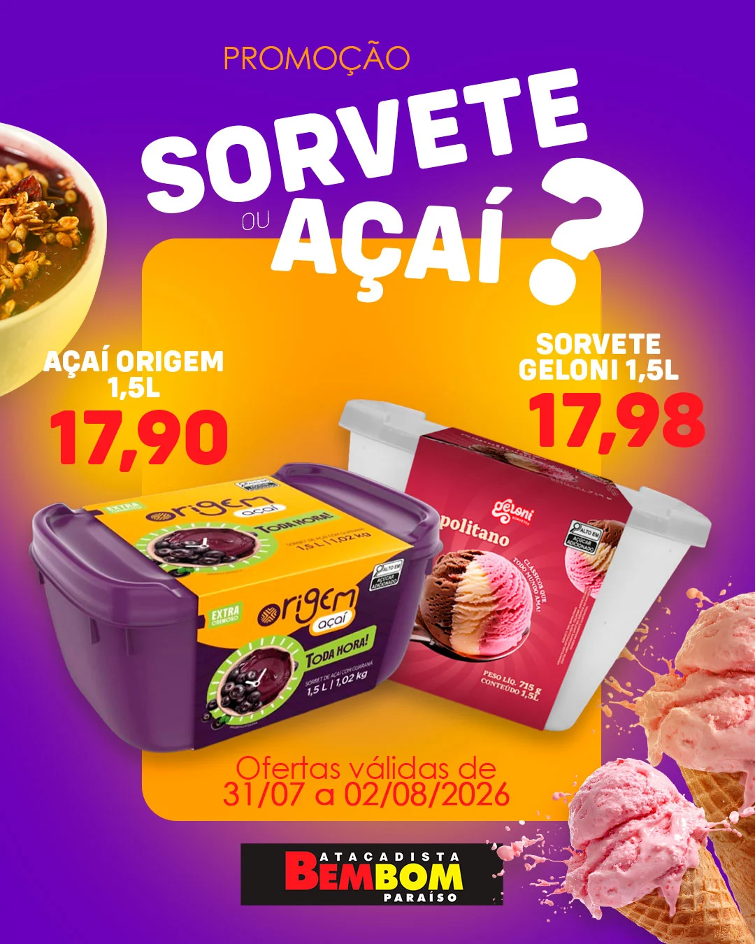 Ofertas Bem Bom Atacadista – 02/08/2026