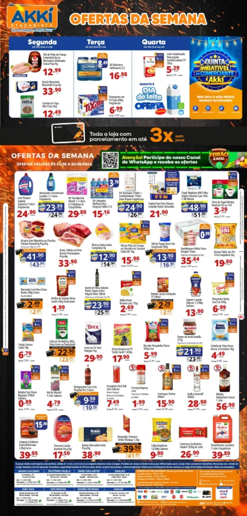 Ofertas Akki Atacadista até 03/09/2026.