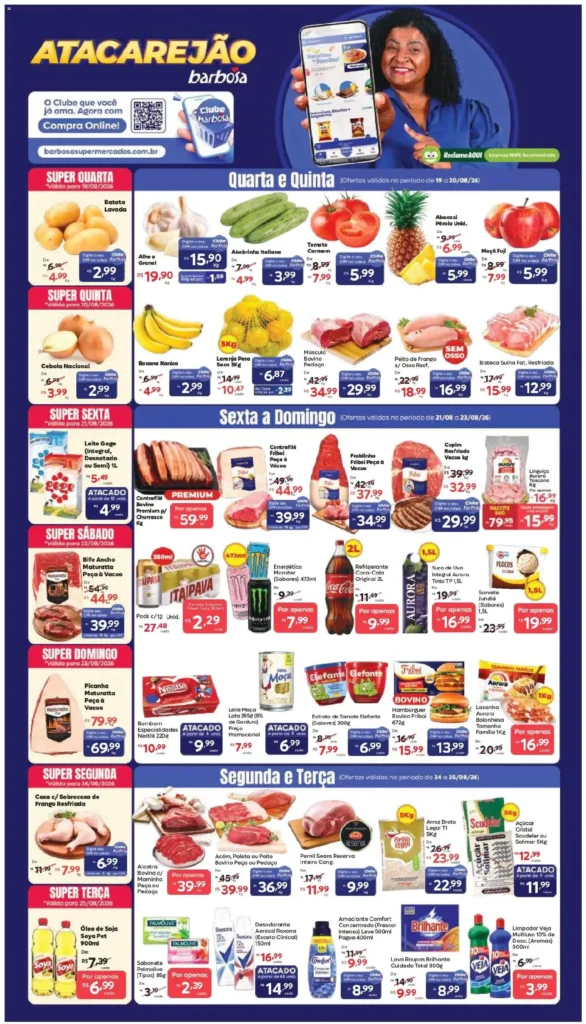 Ofertas Barbosa Supermercados até 20/08/2026.