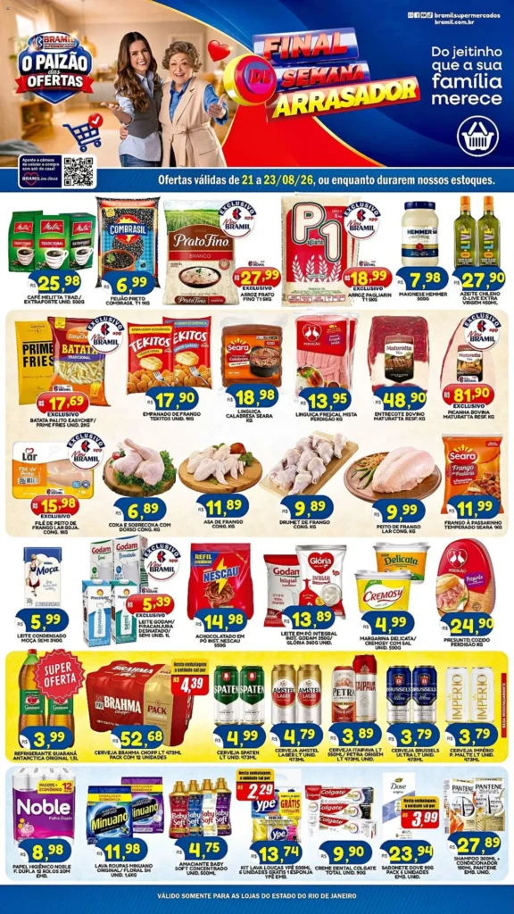 Ofertas Bramil Supermercados até 23/08/2026.