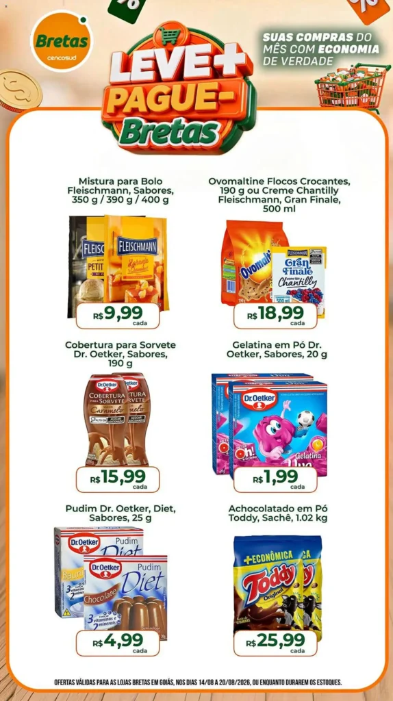 Ofertas Bretas até 20/08/2026.