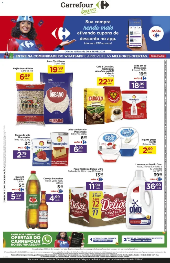 Ofertas Carrefour Bairro até 26/08/2026.