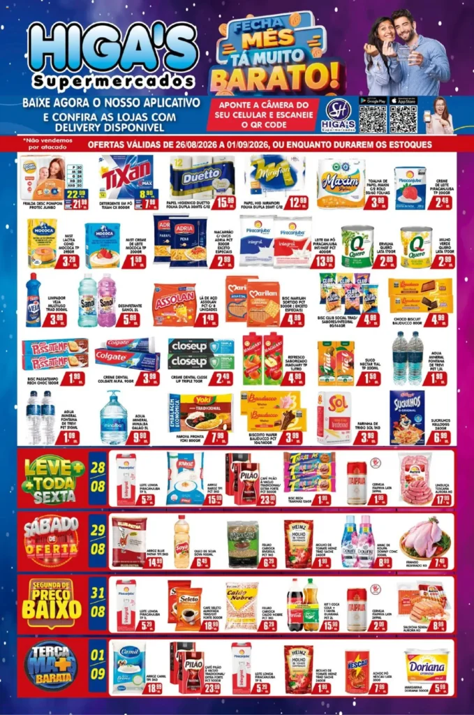 Ofertas Higa’s Supermercado até 01/09/2026. Ofertas Higa’s Supermercado até 01/09/2026.