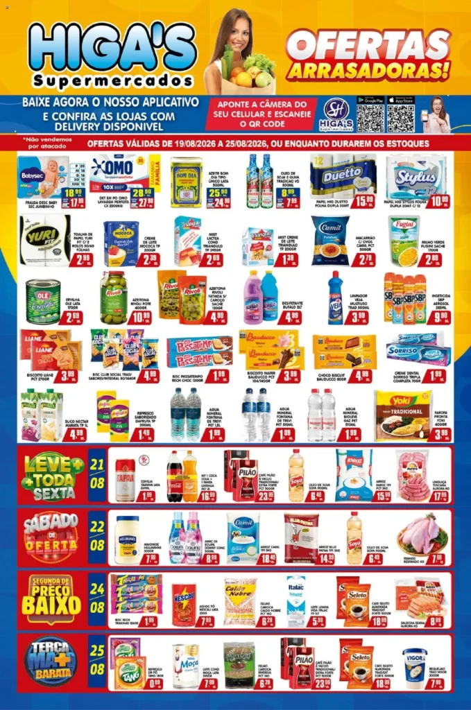 Ofertas Higa’s Supermercado até 25/08/2026.