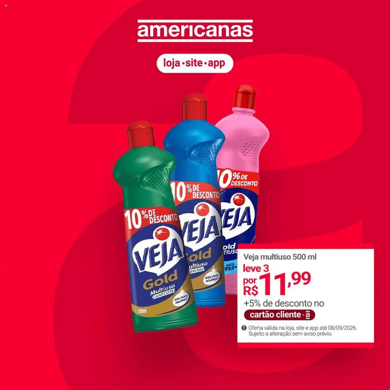 Ofertas Lojas Americanas até 08/09/2026.
