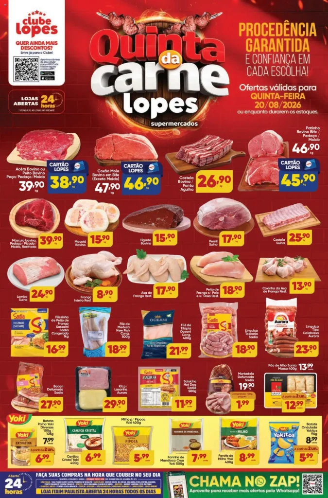 Ofertas Lopes Supermercados até 20/08/2026.