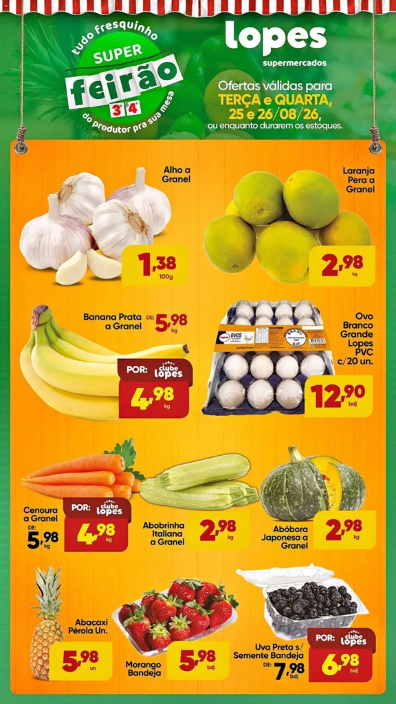Ofertas Lopes Supermercados até 26/08/2026. Ofertas Lopes Supermercados até 26/08/2026.