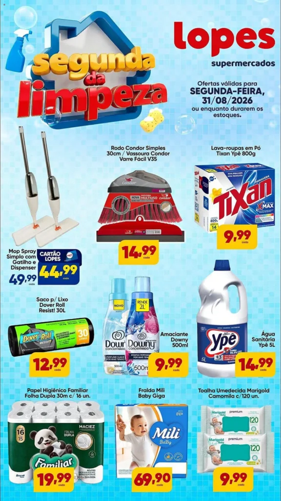 Ofertas Lopes Supermercados até 31/08/2026.