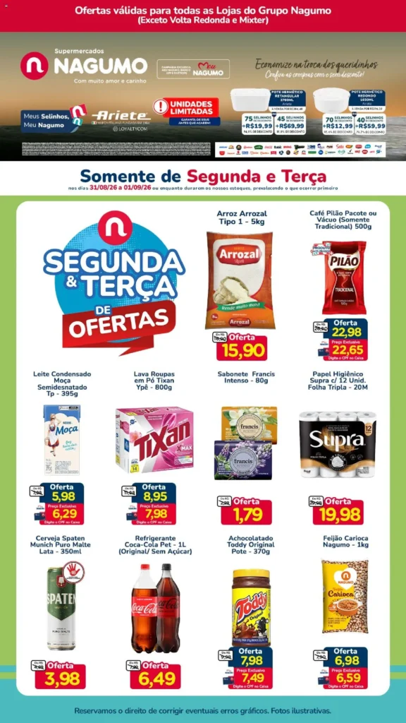 Ofertas Nagumo ofertas Segunda e Terça até 01/09/2026.