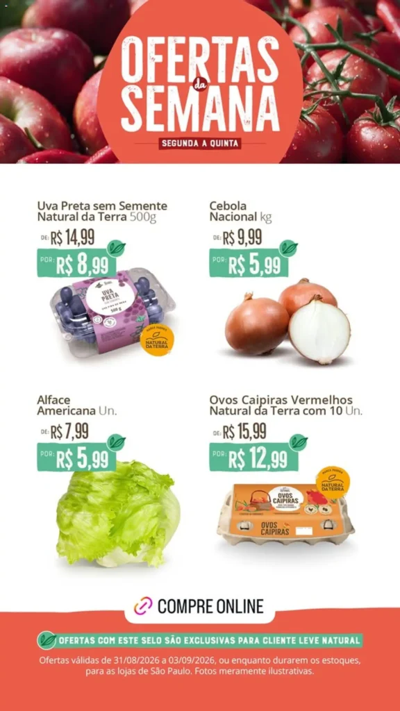 Ofertas Natural da Terra até 03/09/2026.