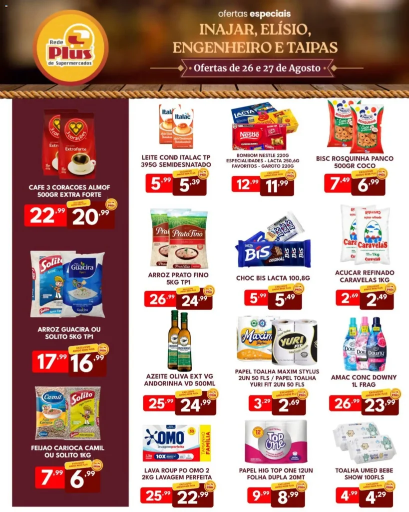 Ofertas Rede Plus Supermercados até 27/08/2026.