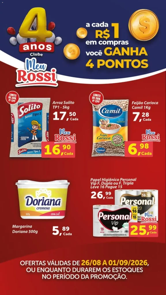 Ofertas Rossi Supermercados até 01/09/2026.