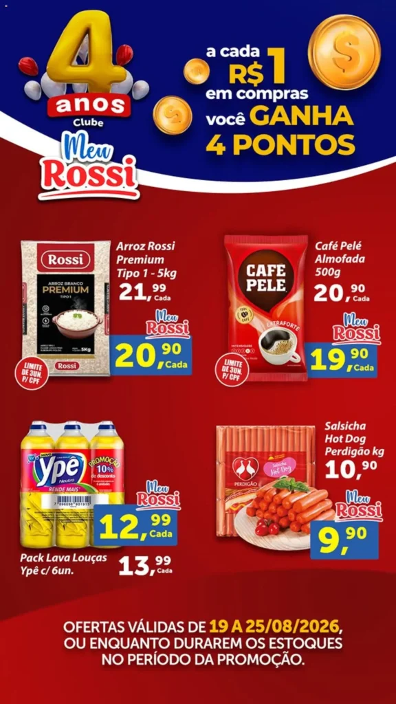 Ofertas Rossi Supermercados até 25/08/2026.