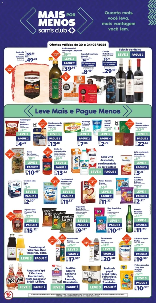 Ofertas Sam’s Club até 24/08/2026.