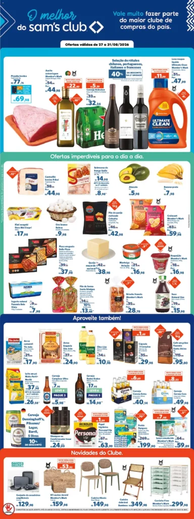 Ofertas Sam’s Club até 31/08/2026.