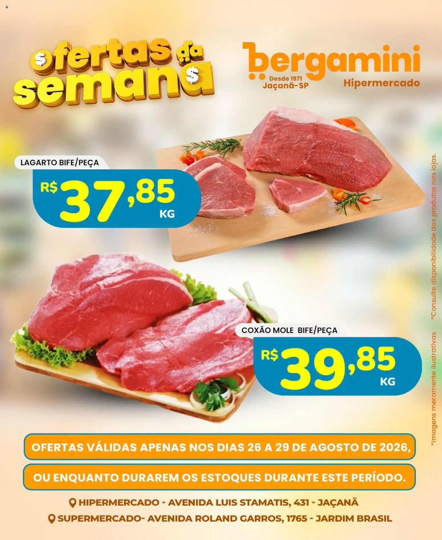 Ofertas Supermercado Bergamini até 29/08/2026.