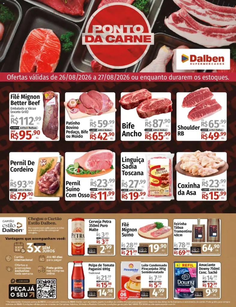 Ofertas Supermercado Dalben até 27/08/2026.