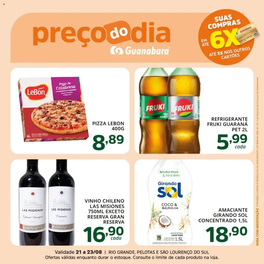 Ofertas Supermercado Guanabara até 23/08/2026.
