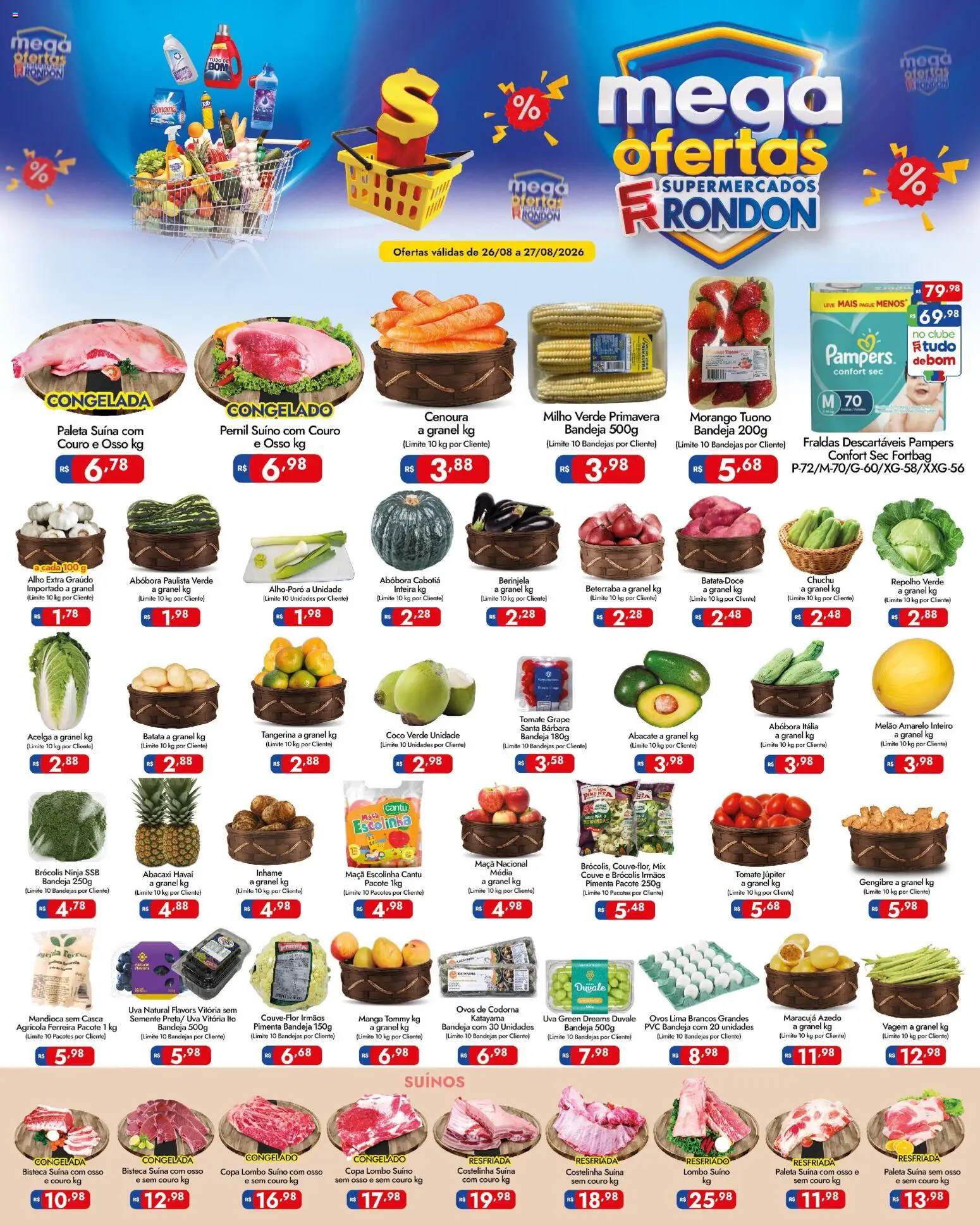 Ofertas Supermercados Rondon até 27/08/2026.