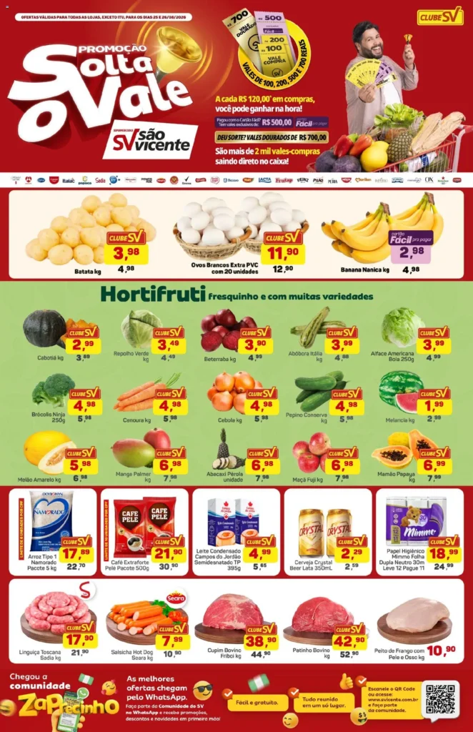 Ofertas Supermercados São Vicente até 26/08/2026. Ofertas Supermercados São Vicente até 26/08/2026.
