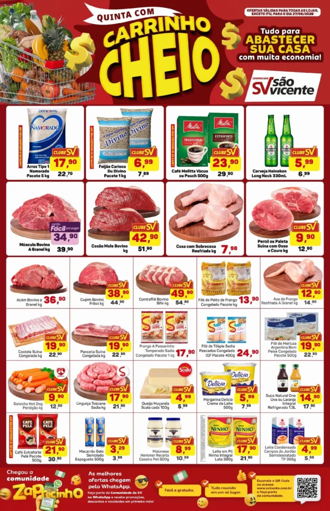 Ofertas Supermercados São Vicente até 27/08/2026.