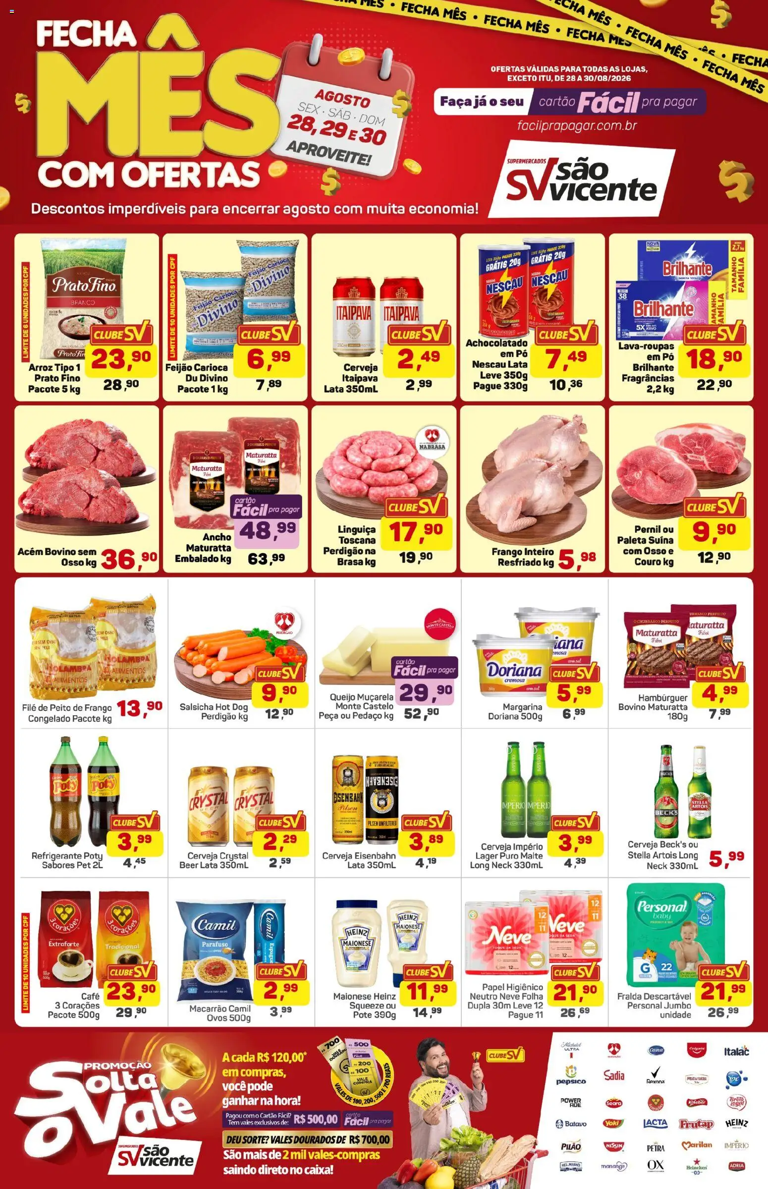 Ofertas Supermercados São Vicente até 30/08/2026.