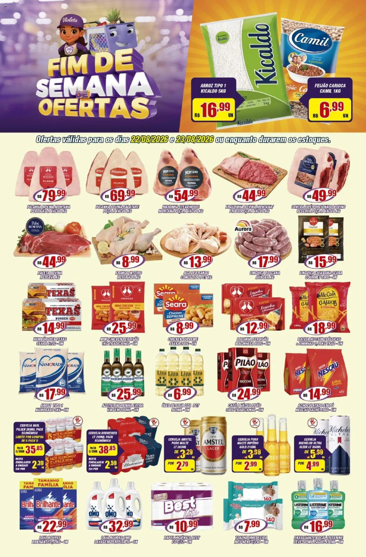 Ofertas Violeta Supermercados até 23/08/2026.