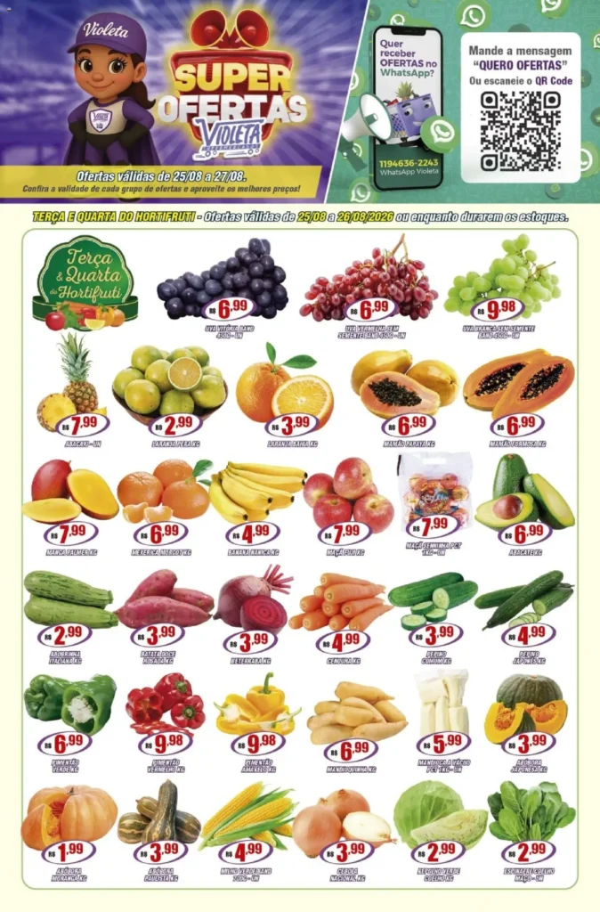 Ofertas Violeta Supermercados até 27/08/2026.