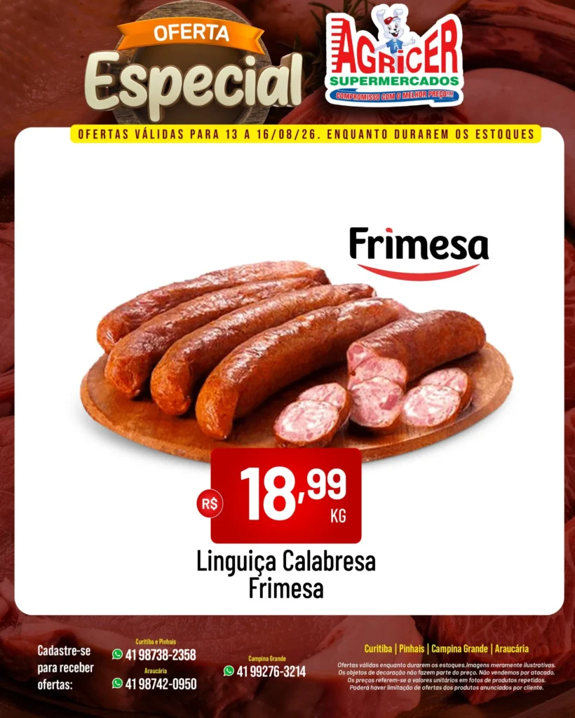 Ofertas Agricer Supermercados – 16/08/2026
