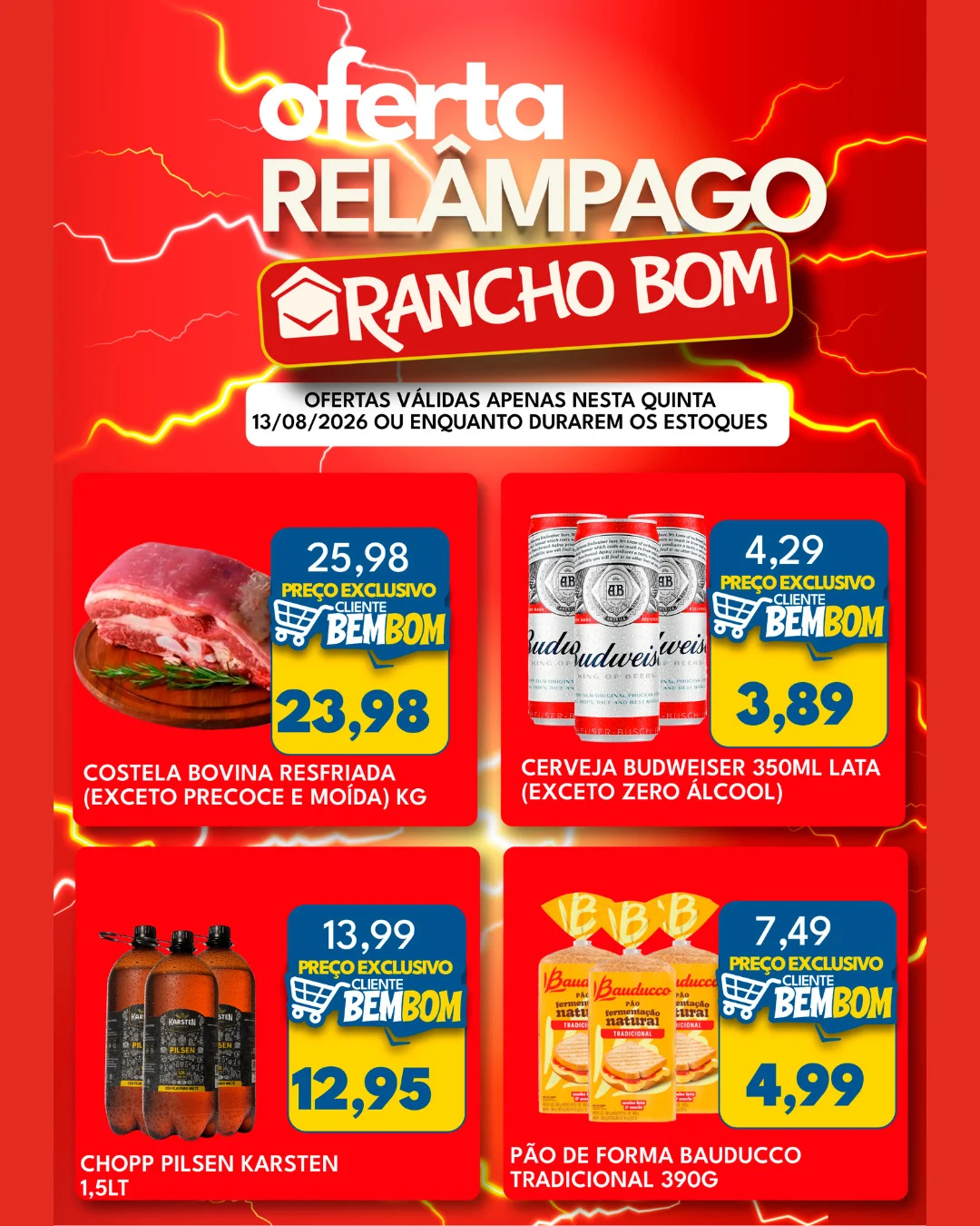 Ofertas Rancho Bom Supermercados – 13/08/2026