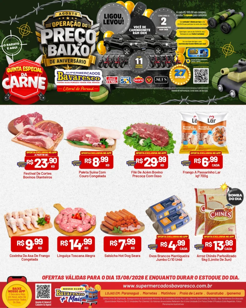 Ofertas Supermercados Bavaresco – 13/08/2026