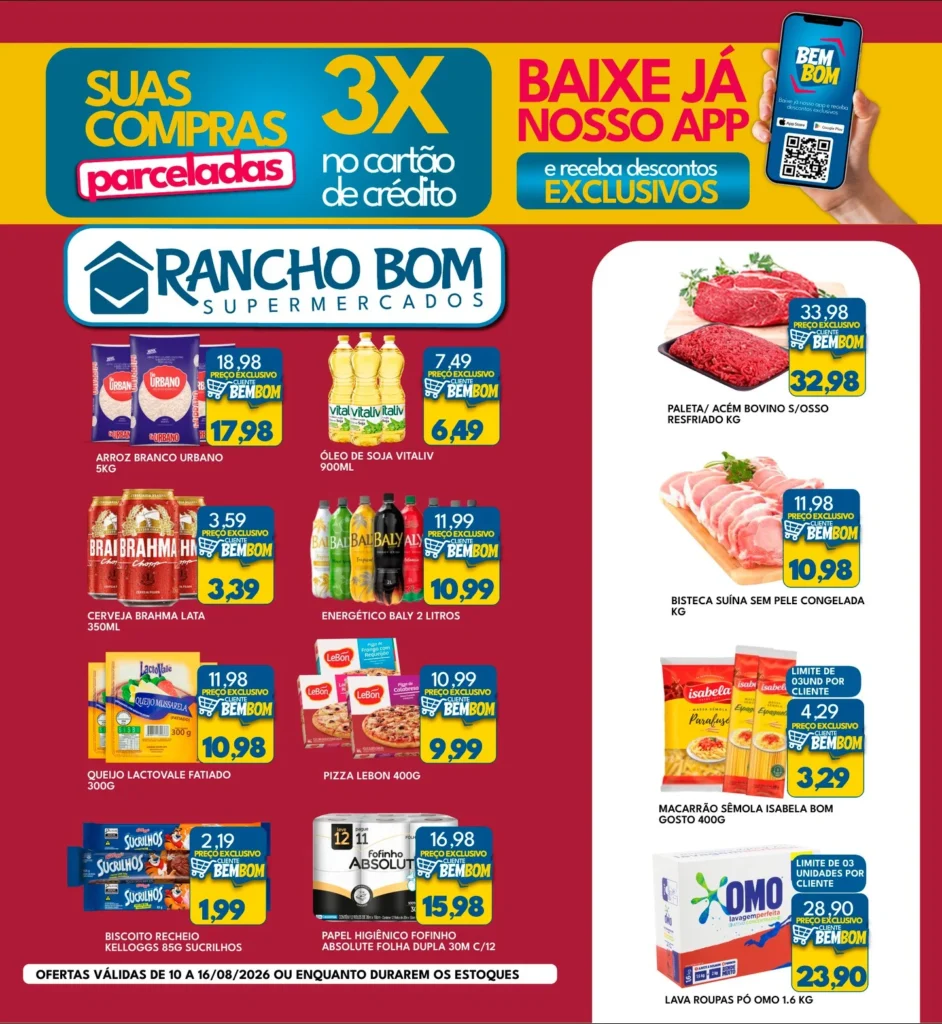 Ofertas Rancho Bom Supermercados – 16/08