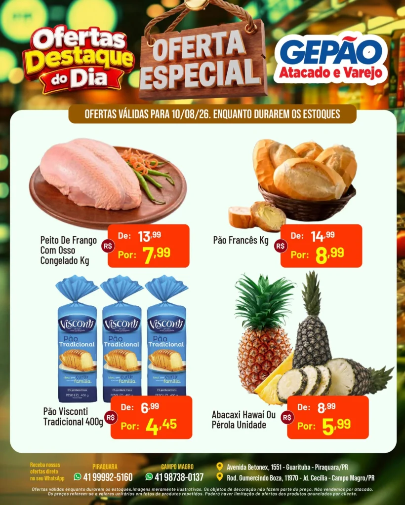 Ofertas GEPÃO – 10/08/2026