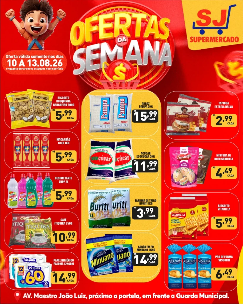 Ofertas SJ Supermercado – 13/08/2026