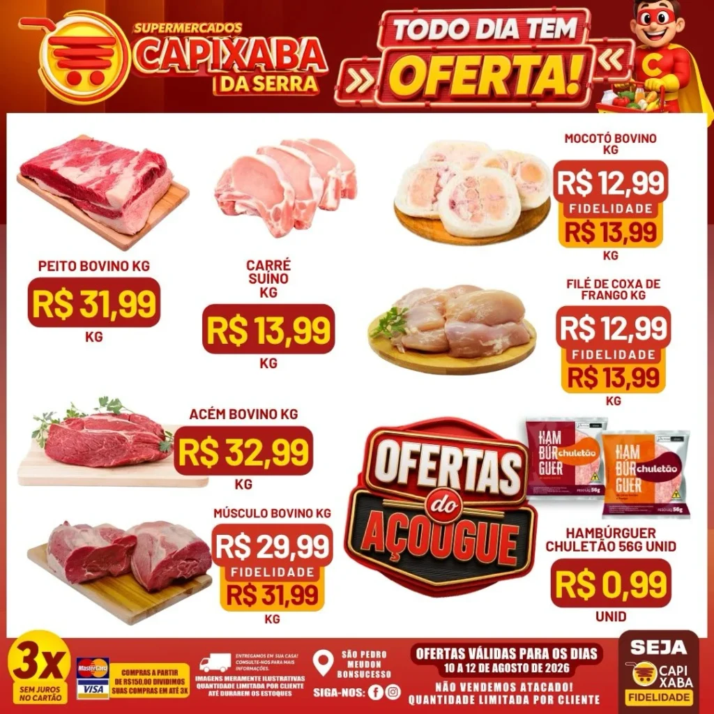 Ofertas Supermercados Capixaba da Serra – 12/08/2026